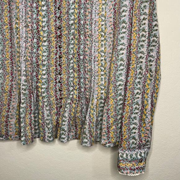 Anthropologie Maeve Gelise Floral Pintuck Button Down Blouse - Size M - Picture 8 of 8